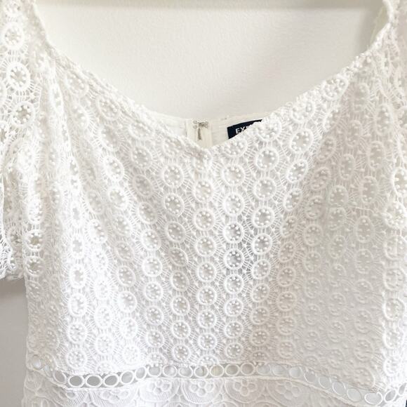 Express Lace Crochet Eyelet Midi Dress - Picture 6 of 14